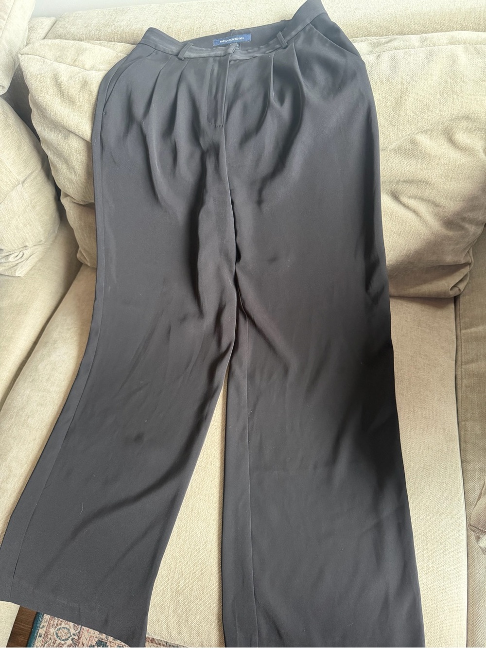 French Connection Harry Tailored Black Wide Leg Dress Pants in Women’s US 6